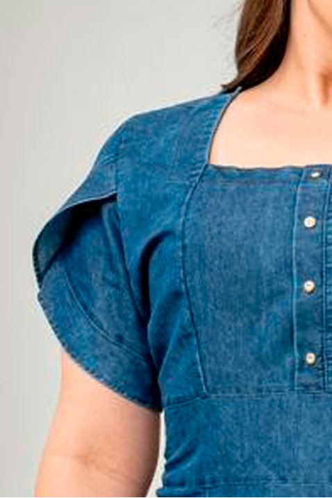 Vestido Azul Midi Jeans Bella Boni