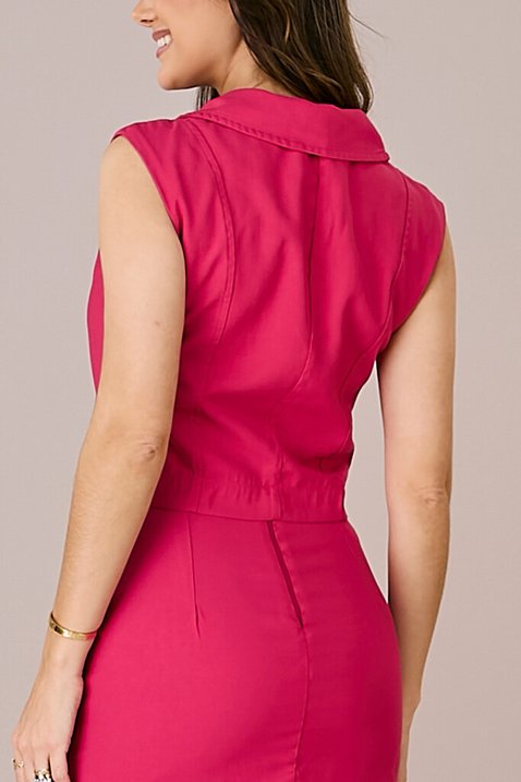 Conjunto Coletinho Alfaiataria e Saia Lápis Telma Tata Martello