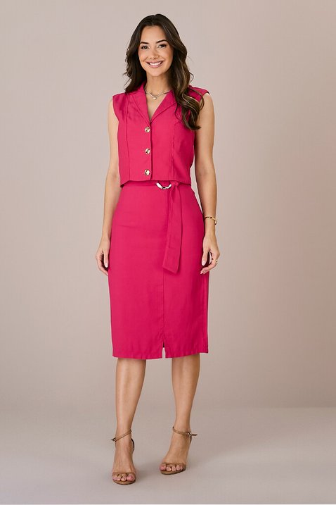 Conjunto Coletinho Alfaiataria e Saia Lápis Telma Tata Martello