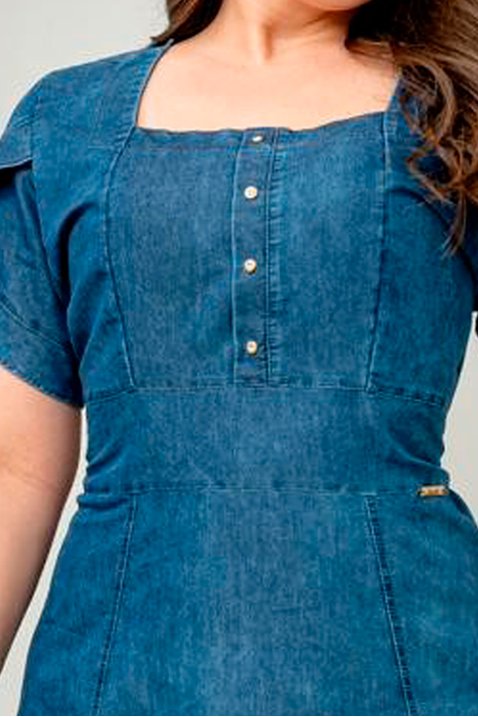Vestido Azul Midi Jeans Bella Boni